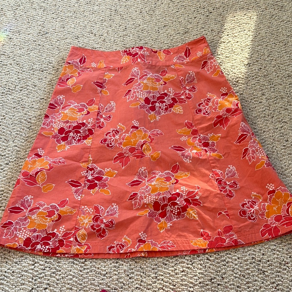 Eddie Bauer Coral A-Line Knee-Length Skirt Resort Wear